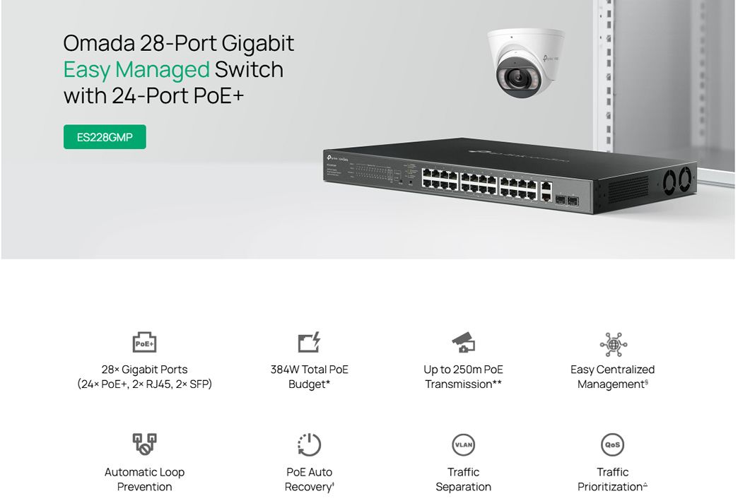 ES228GMP – 28-Port Gigabit PoE+ Easy Managed Switch