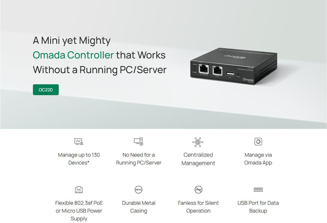 OC220 – Omada Small/Medium Enterprise Controller