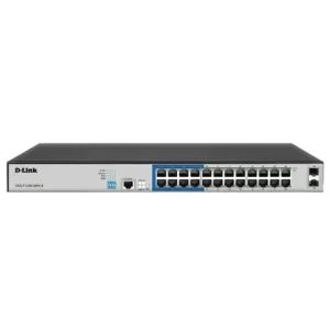 D-Link 24-Port Gigabit Smart Managed PoE+ Switches with Long Reach PoE – DGS-F1210-26PS-E