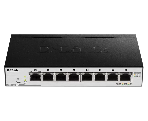 D-Link 8-Port Gigabit PoE Smart Managed Switch – DGS-1100-08P